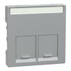 Piastra serie civile, SpaceLogic KNX, Interruttori Merten System M, Alluminio