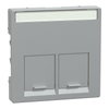 Piastra serie civile, SpaceLogic KNX, Interruttori Merten System M, Alluminio