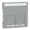 Piastra serie civile, SpaceLogic KNX, Interruttori Merten System M, Alluminio
