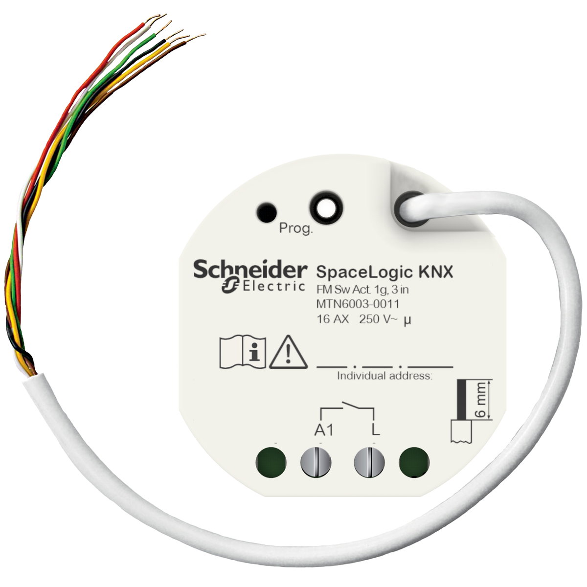 Attuatore Commutazione SpaceLogic KNX da incasso1x16A 3in, KNX Secure – Immagine 3 di 3