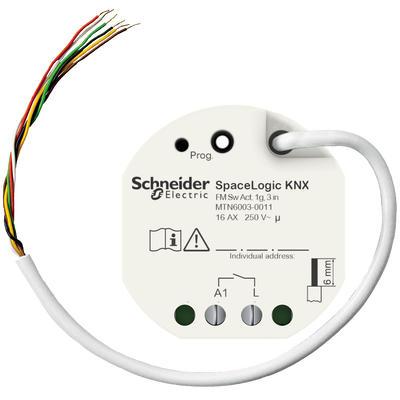 Attuatore Commutazione SpaceLogic KNX da incasso1x16A 3in, KNX Secure