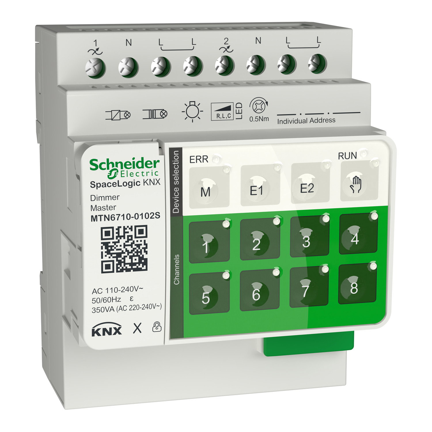 Attuatore KNX, SpaceLogic KNX, SpaceLogic KNX, 2ch Dimmer universale – Immagine 3 di 3