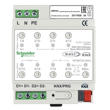 Gateway Dali KNX, SpaceLogic KNX, SpaceLogic KNX, 2 canali 128 Lampade Dali2 – Immagine 2 di 3