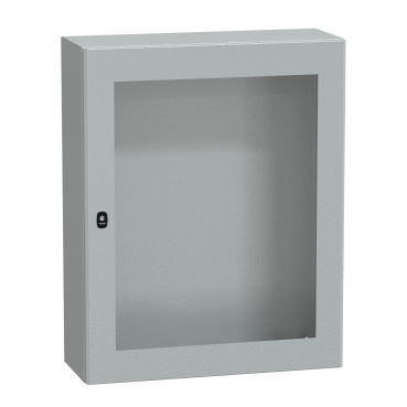 Cassetta in acciaio montata a parete, PanelSeT S3D, porta trasparente, senza piastra di montaggio, 1000x800x300 mm, IP66, IK08 – Immagine 2 di 4