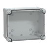 Contenitore in policarbonato , PanelSeT TBP,  UL, IP66, IK08, RAL 7035, 241x192x128 con coperchio trasparente H40
