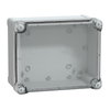 Contenitore in policarbonato , PanelSeT TBP,  UL, IP66, IK08, RAL 7035, 241x192x128 con coperchio trasparente H40