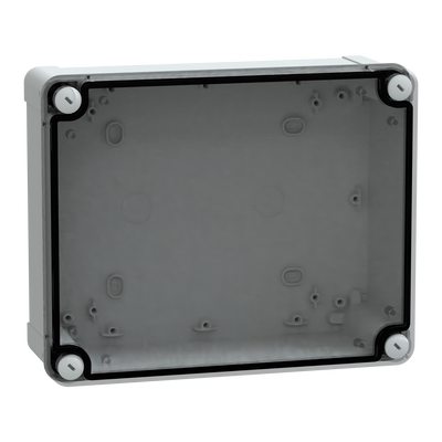 Contenitore in policarbonato , PanelSeT TBP,  UL, IP66, IK08, RAL 7035, A241xL192xP87 con coperchio trasparente H20