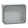 Contenitore in policarbonato , PanelSeT TBP,  UL, IP66, IK08, RAL 7035, A291xL241xP128 con coperchio trasparente H60