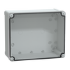 Contenitore in policarbonato , PanelSeT TBP,  UL, IP66, IK08, RAL 7035, A291xL241xP128 con coperchio trasparente H60