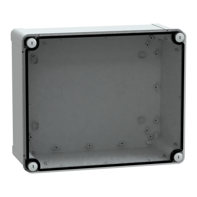 Contenitore in policarbonato , PanelSeT TBP,  UL, IP66, IK08, RAL 7035, A291xL241xP128 con coperchio trasparente H20