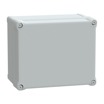 Contenitore in policarbonato , PanelSeT TBP,  UL, IP66, IK08, RAL 7035, A291xL241xP168 con coperchio trasparente H60