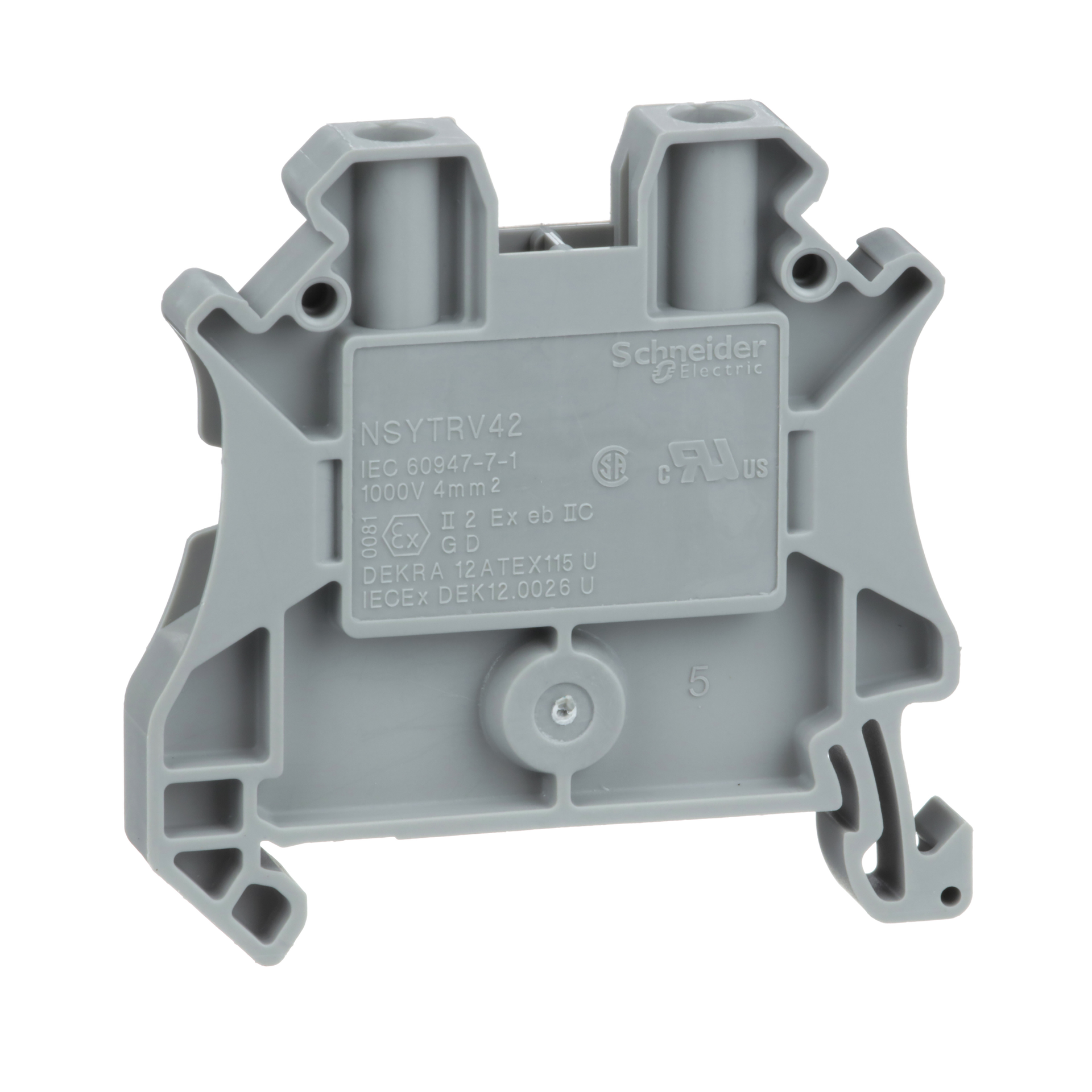 Morsetto vite, 2pt, 4mm² grigio - [prezzo per 100 pz]