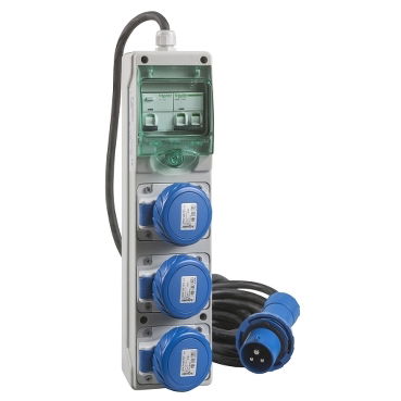 MiniQuadro mobile ASC IP65 - 4 moduli - 3 prese da incasso – Immagine 2 di 3