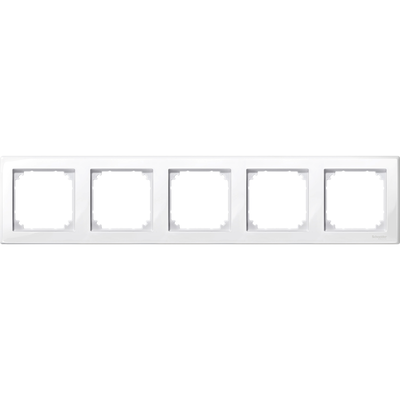 Cornice Serie civile, SpaceLogic KNX, Interruttori Merten System M, M_SMART Bianco Brillante 5 posti