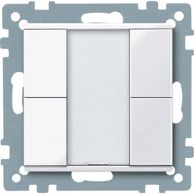 Pulsantiera multifunzione doppia plus, bianco attivo, SystemM