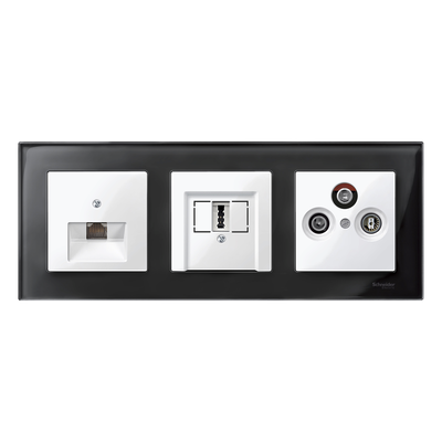 Piastra serie civile, SpaceLogic KNX, Interruttori Merten System M, Bianco