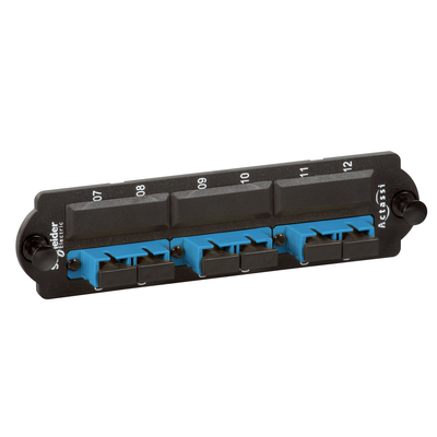 Piastra con 3 bussole SC duplex colore blu per fibre monomodali OS1/OS2