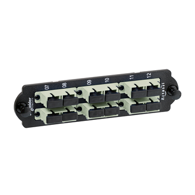 Piastra con 6 bussole SC duplex colore beige per fibre multimodali OM2/OM3/OM4