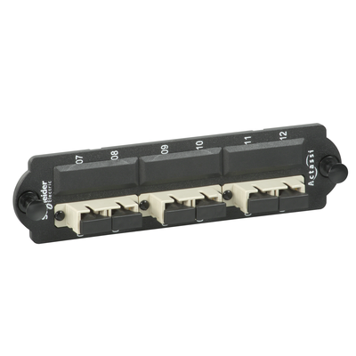 Piastra con 3 bussole SC duplex colore beige per fibre multimodali OM2/OM3/OM4