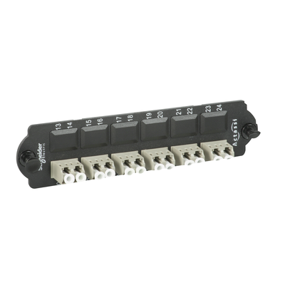 Piastra con 6 bussole LC duplex colore beige per fibre multimodali OM2/OM3/OM4