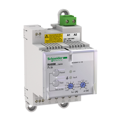 Relè di protezione corrente differenziale, VigiPacT, RH99M, 30mA-30A, 380/415VAC 50/60Hz, /VDC, montaggio su guida DIN