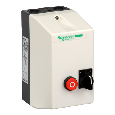 Enclosed reversing starter,TeSys LE,12A,400V AC coil,including 2 LC1D,pushbutton and rotary switch