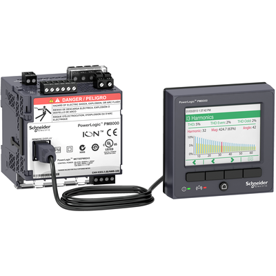 PowerLogic PM8000 - PM8214 Misuratore di Power Quality 24Vcc  - da guida DIN + display remoto