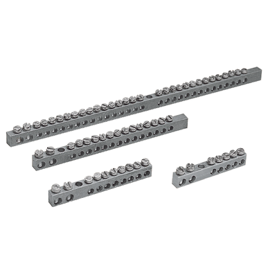 Barrette di messa a terra 2x16 + 8x6 mm². Composizione: 10 unità, PanelSeT CRN,  2x16 + 8x6 mm². Composizione: 10 unità