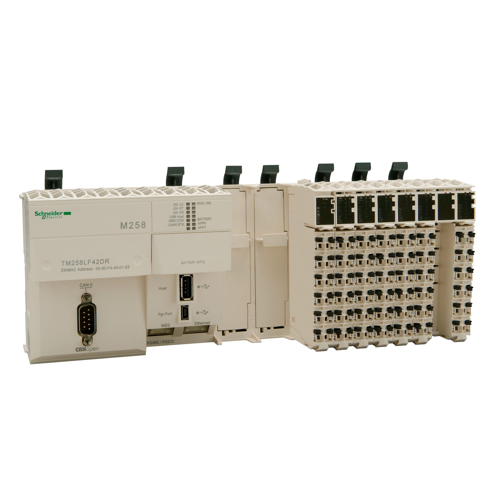 Base compatta M258 - 42 I/O - 24 Vcc - relè - CANopen
