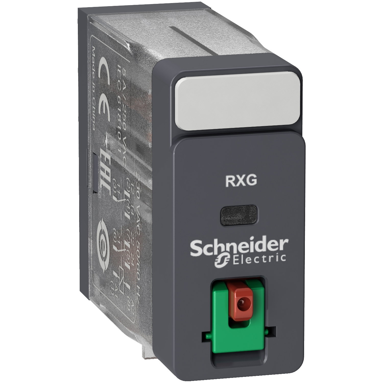 Relè interfaccia Harmony RXG - 2 NC/NO standard - 24 VAC - 5 A - c/pulsante TEST – Immagine 3 di 4