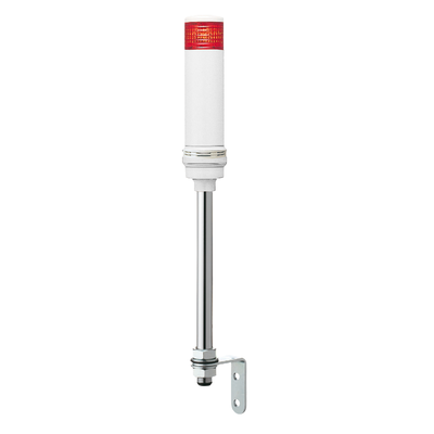 Harmony XVC, Colonna luminosa monoblocco precablata, plastica, rosso, Ø60, montaggio su tubo, luce fissa o lampeggiante, buzzer, IP23, 100...240 V AC
