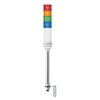 Harmony XVC, Colonna luminosa monoblocco precablata, plastica, rosso aranc. verde blu, Ø60, montaggio su tubo, luce fissa/lampeg.,buzzer,IP23,24VAC/DC