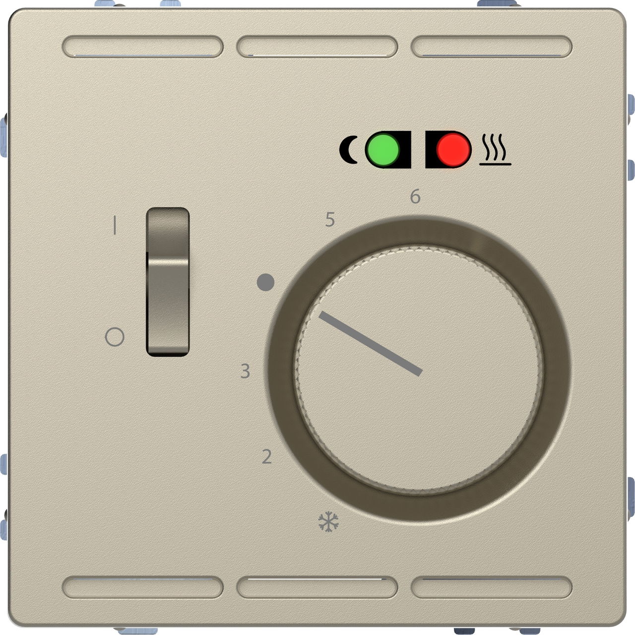 Termostato 230V con interruttore e piastra centrale, sahara, System Desing – Immagine 3 di 3