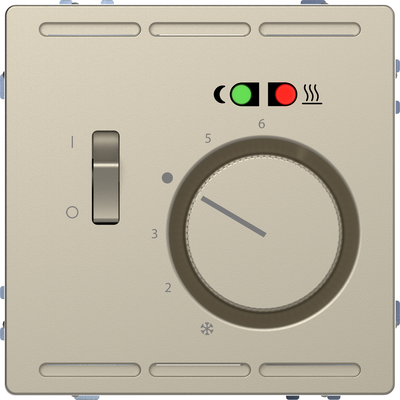 Termostato 230V con interruttore e piastra centrale, sahara, System Desing