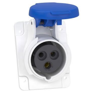 Presa da incasso inclinata, Mureva, PK, IP44, 16A, 220V, 2P+T, cablaggio rapido – Immagine 2 di 5