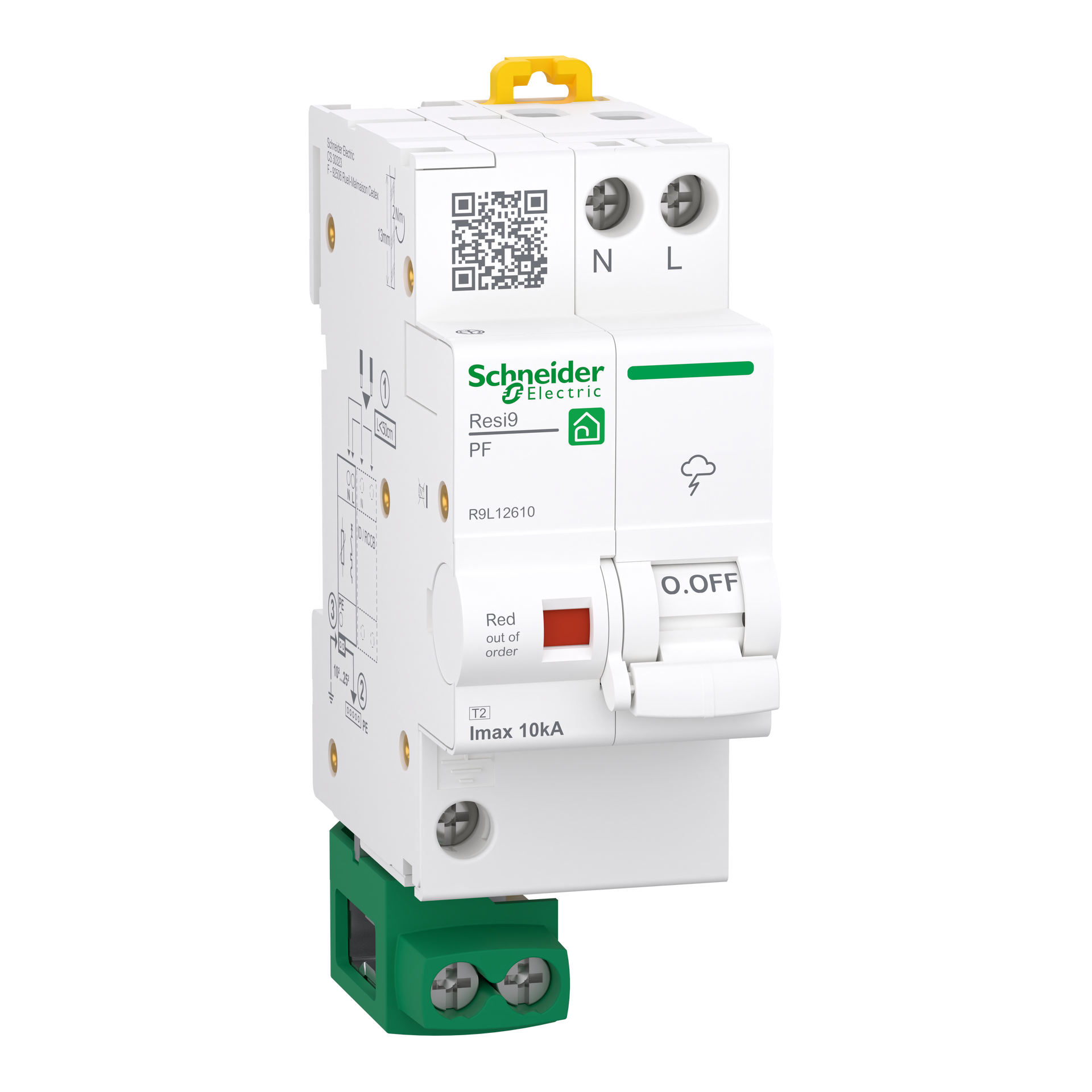 Limitatore di sovratensione (QuickPF),Resi9, T2, 1P + N, 10 kA