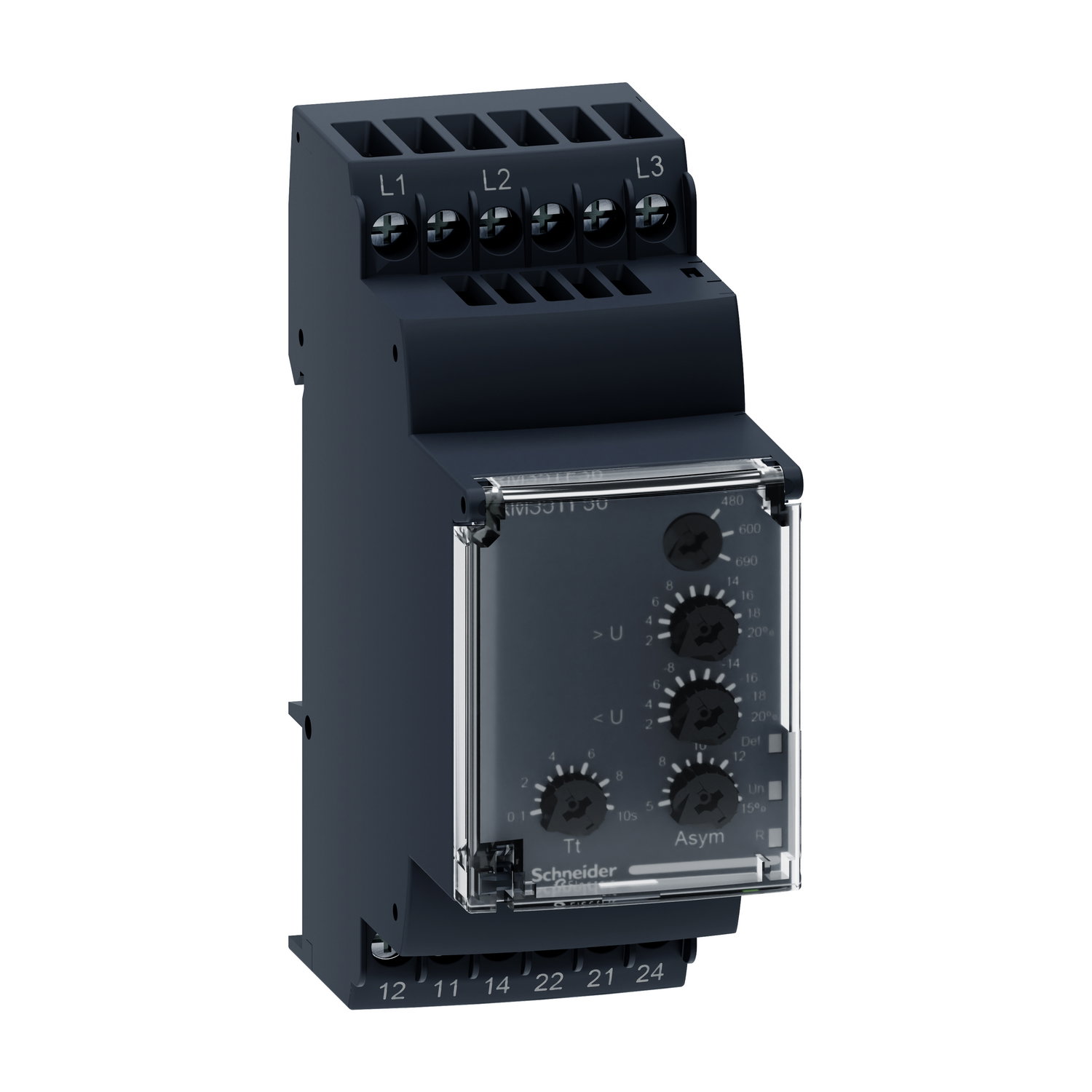 Relè di controllo trifase, relè di controllo Harmony, da 480 a 690 VAC, sequenza di fase, mancanza di fase, squilibrio di fase, UV e OV – Immagine 3 di 3