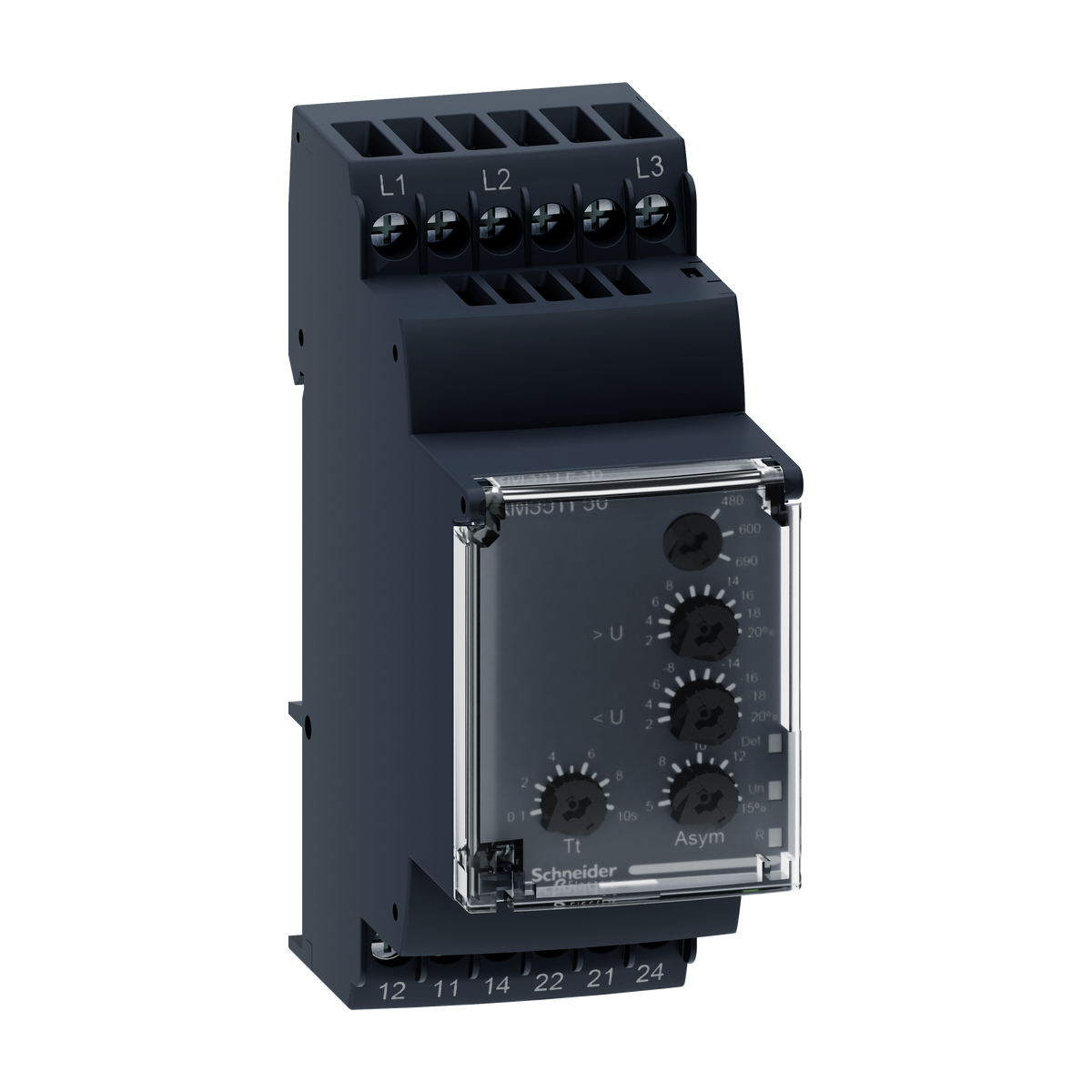 Relè di controllo trifase, relè di controllo Harmony, da 480 a 690 VAC, sequenza di fase, mancanza di fase, squilibrio di fase, UV e OV