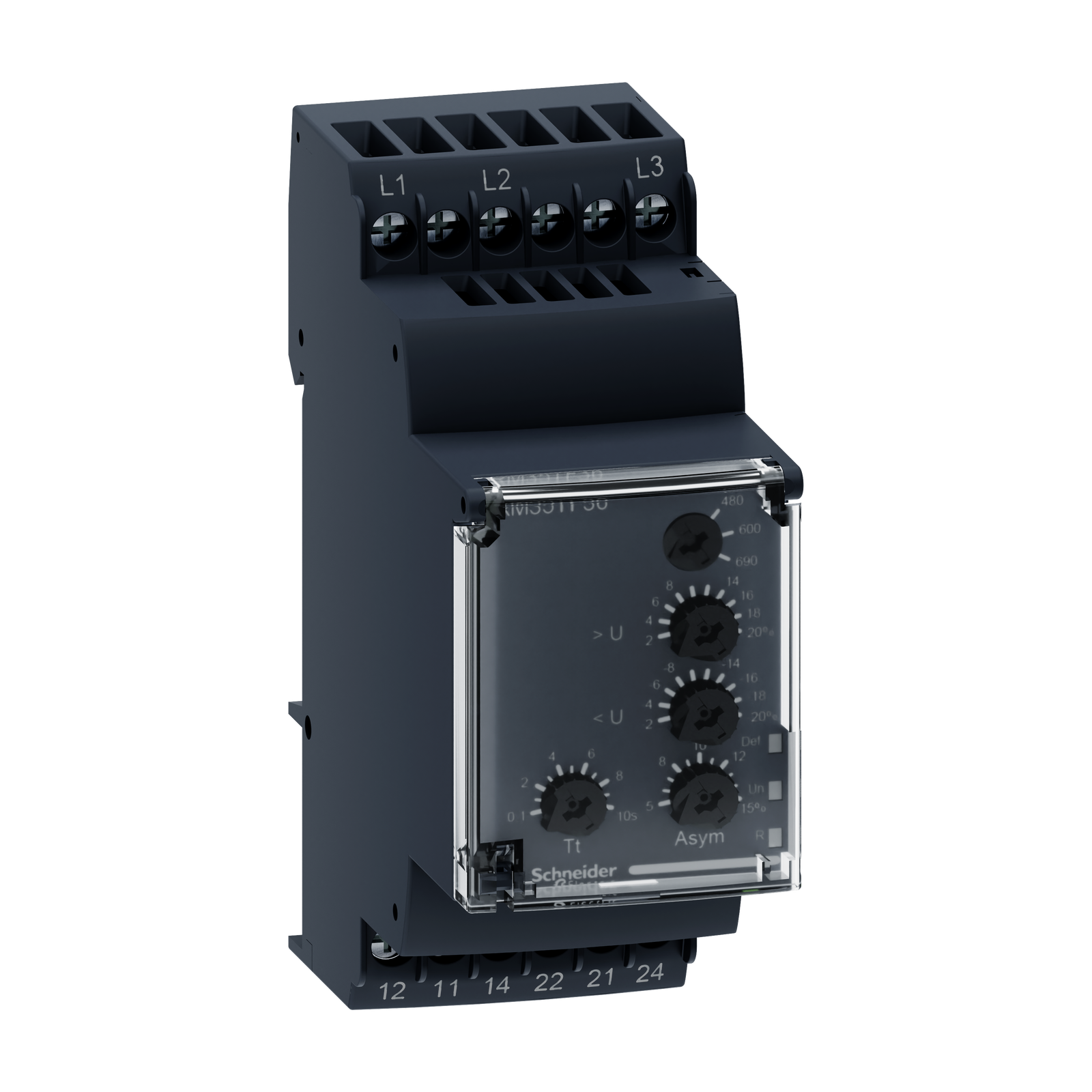 Relè di controllo trifase, relè di controllo Harmony, da 480 a 690 VAC, sequenza di fase, mancanza di fase, squilibrio di fase, UV e OV