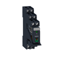 Relè RXG - pulsante test+LED pre-montato - base-2NC/NO 5A 24Vca + varistore