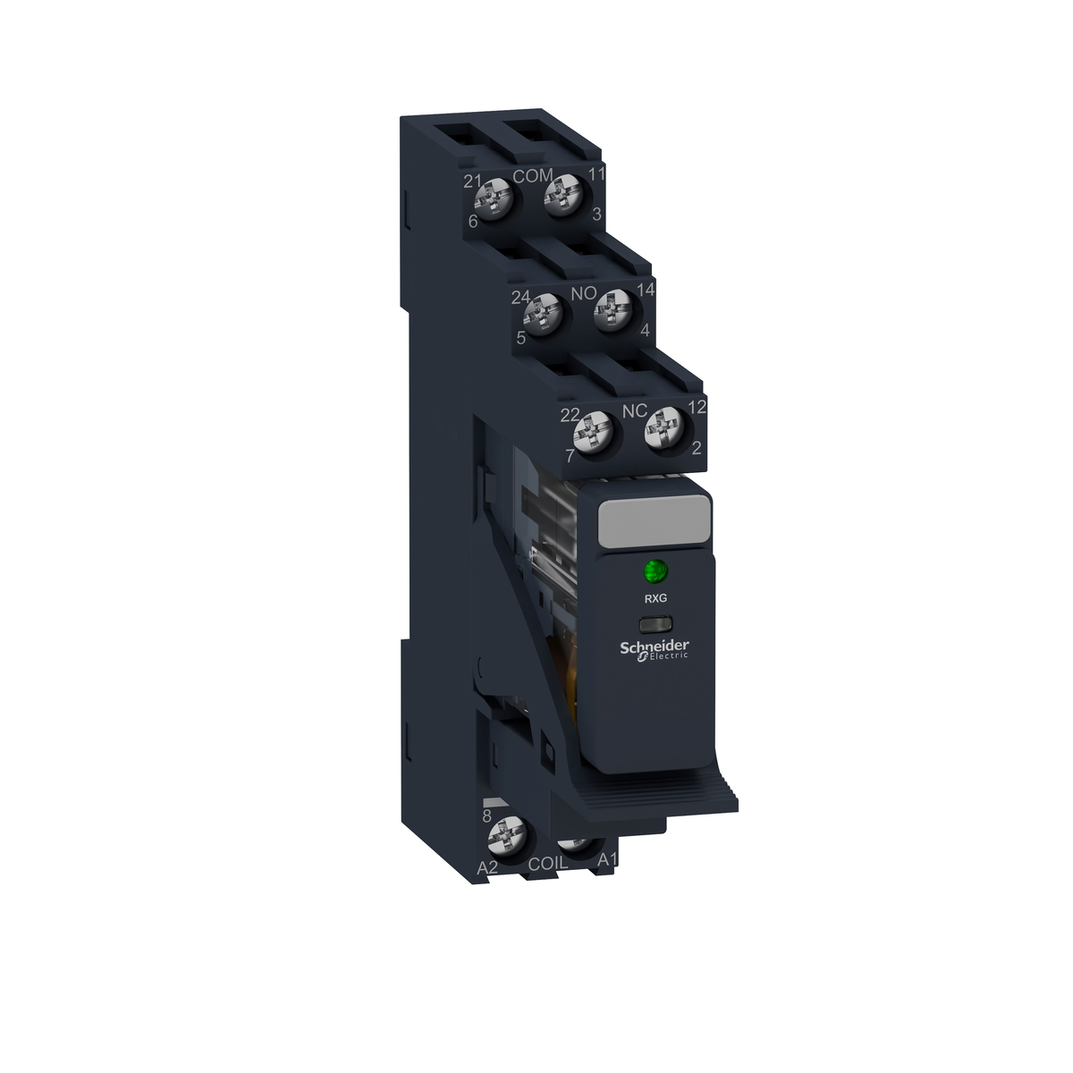 Relè RXG con LED , pre-montato con base-2NC/NO 5A 24VDC + diodo