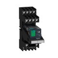 Relè RXM-pulsante test+LED pre-montato-base contatti misti-2NC/NO 10A 24Vcc