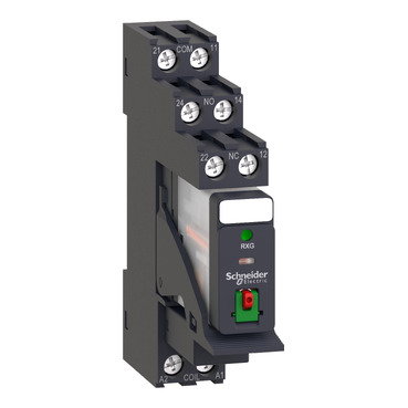 Relè RXG - pulsante test+LED pre-montato - base-2NC/NO 5A 230Vca + varistore – Immagine 2 di 4