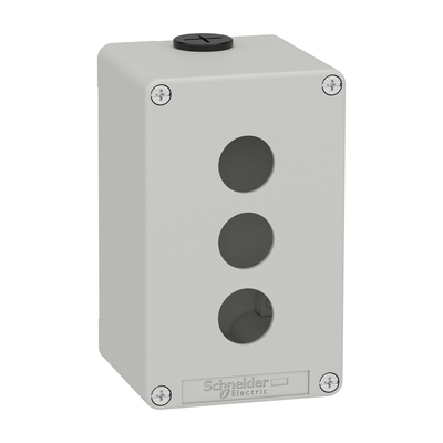 Pulsantiera in metallo grigia  M20 3 fori 22MM 80X130X77 UL CSA