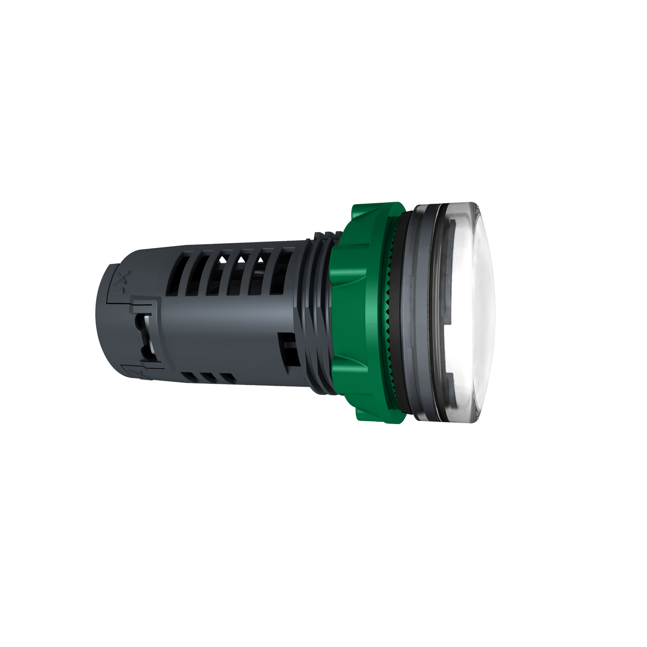 Lampada spia monoblocco bianca Ø22 con LED integrato 110-120 Vac