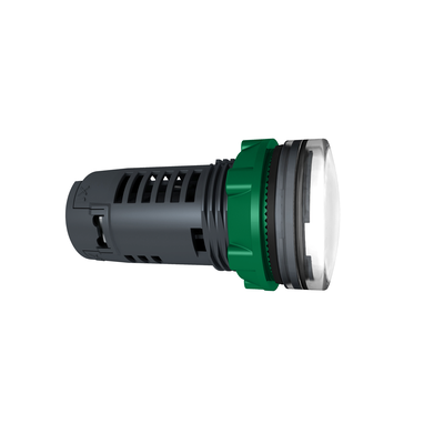 Lampada spia monoblocco bianca Ø22 con LED integrato 110-120 Vac