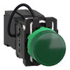 Lampada spia completa verde Ø22 con LED universale 400V