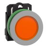 Lampada spia arancione 230Vac filopannello - Ø30 - LED universale - ghiera grigia - Ø30 - LED universale