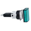 Lampada spia rettangolare Ø16 - IP65 - verde - LED integrato - 24V