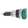 Lampada spia quadrata Ø16 - IP65 - verde - LED integrato - 24V